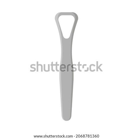 Vector cartoon metal tongue scraper. Dental concept.