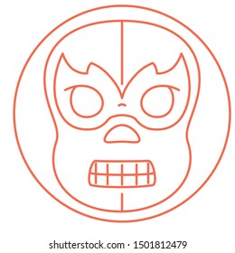 Vector Cartoon Mexican Luchador Mask Icon Isolated