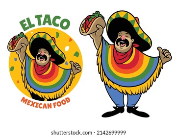 Vector of Cartoon Mexican Taco Logo