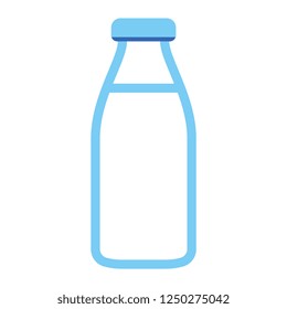 Vector Cartoon Milk Bottle Icon Isolated On White Background