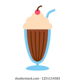 Vector Cartoon Milkshake Icon Isolated On White Background