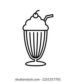 Vector Cartoon Milkshake Icon Isolated On White Background