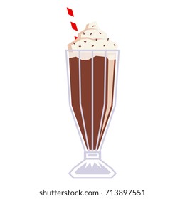 Vector Cartoon Milkshake Isolated On White Background
