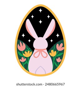 Vector Cartoon Mimimalist Cute Rabbit illustration Isolated