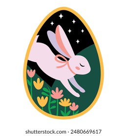 Vector Cartoon Mimimalist Cute Rabbit illustration Isolated