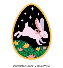 Vector Cartoon Mimimalist Cute Rabbit illustration Isolated