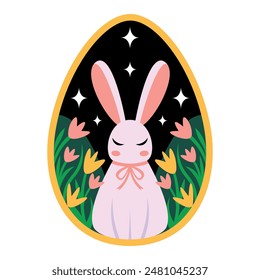 Ilustración de conejo lindo mimimilista de dibujos animados de Vector
