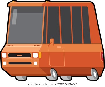 Vector cartoon minibus. Design element for travel concept.