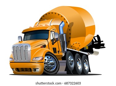 Vector Cartoon Mixer Truck Available EPS-10 vector format separated by groups and layers for easy edit