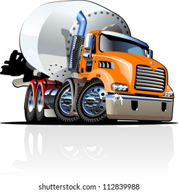 Vector Cartoon Mixer Truck one click repaint option