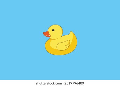 vector cartoon model duck with a blue background
