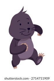 Topo de dibujos animados de Vector. Ilustración linda del animal divertido para el diseño de los niños