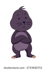 Topo de dibujos animados de Vector. Ilustración linda del animal divertido para el diseño de los niños