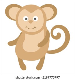 Vector cartoon monkey . African animal. funny kind monkey. Funny cute Adorable little african animal for fashion print, kids wear, nursery, poster, invitation, greeting card design