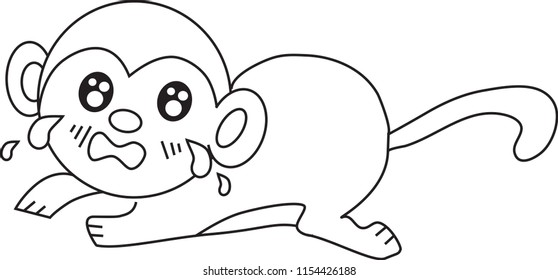 Vector cartoon Monkey Isolated On White Background