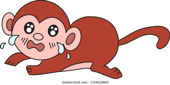 Vector cartoon Monkey Isolated On White Background