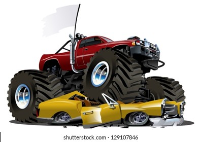 Vector Cartoon Monster Truck