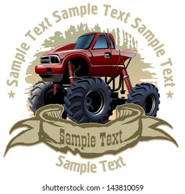 Vector Cartoon Monster Truck