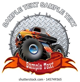 Vector Cartoon Monster Truck