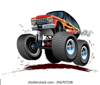 Vector Cartoon Monster Truck. Available EPS-10 vector format separated by groups and layers for easy edit