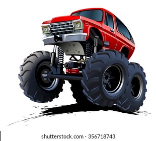 Vector Cartoon Monster Truck. Available EPS-10 vector format separated by groups and layers for easy edit