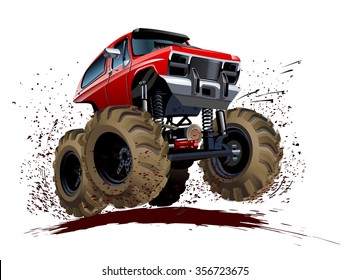 Vector Cartoon Monster Truck. Available EPS-10 vector format separated by groups and layers for easy edit