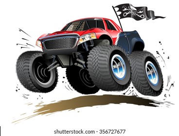 Vector Cartoon monster truck. Available EPS-10 vector format separated by groups and layers for easy edit