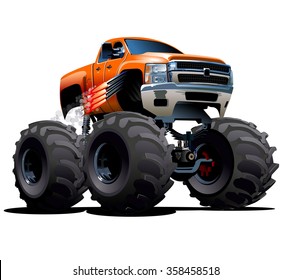 Vector Cartoon Monster Truck. Available EPS-10 vector format separated by groups and layers for easy edit