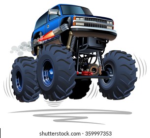 Vector Cartoon Monster Truck. Available EPS-10 vector format separated by groups and layers for easy edit