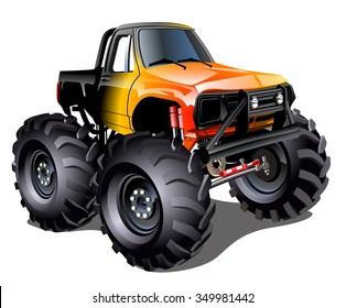 Vector Cartoon Monster Truck. EPS-10 vector format separated by groups and layers for easy edit