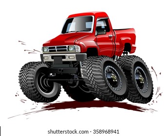 Vector Cartoon Monster Truck. EPS-10 vector format separated by groups and layers for easy edit