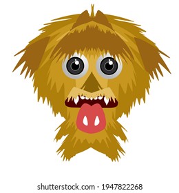 Vector cartoon monster in yellow color