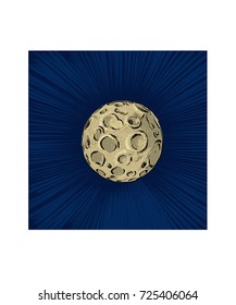 Vector cartoon moon.
