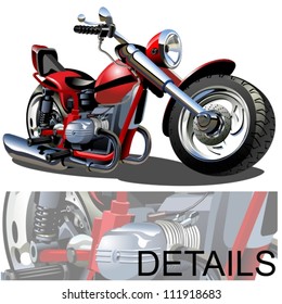 Vector Cartoon Motobike. Available eps-10 format separated by groups and layers for easy edit