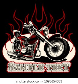 Vector Cartoon Motorbike. Available EPS-8 vector format separated by layers for easy edit. Template for  poster, banner, print for t-shirt, label, card.