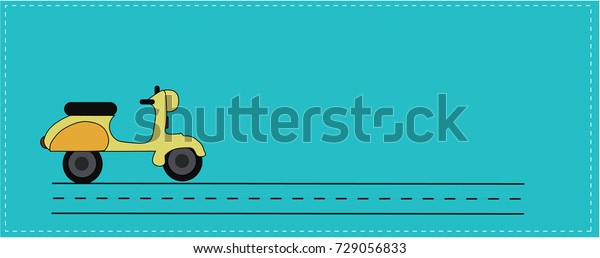 Vector
cartoon motorbike or scooter for background.
