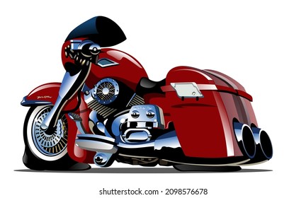 Vektor Cartoon Motorrad. Verfügbares EPS-10 Vektorformat, getrennt durch Gruppen und Ebenen, für einfache Bearbeitung.