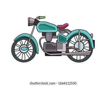 vector cartoon motorcycle with full colour. simpe and elegan
