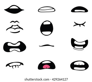 Vector Cartoon Mouth Set