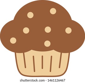Vector Cartoon Muffin Icon Emoji Illustration Isolated