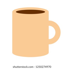 Vector Cartoon Mug Icon Isolated On White Background