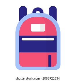 Vector cartoon multicolored school bag or backpack. Back to school.