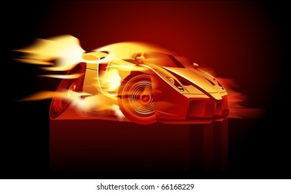 Vector cartoon muscle car