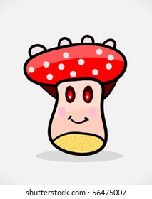 Vector cartoon mushroom.