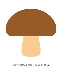 Vector Cartoon Mushroom Icon Isolated On White Background