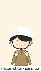 vector cartoon muslim man praying