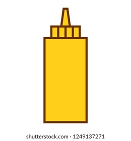Vector Cartoon Mustard Icon Isolated On White Background