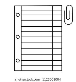 Vector Cartoon Notebook Paper Isolated On White Background