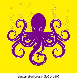 Vector cartoon octopus