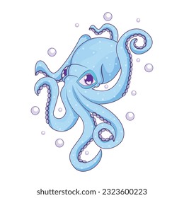 Caricatura vectorial Caracteres de pulpo ilustración aislada